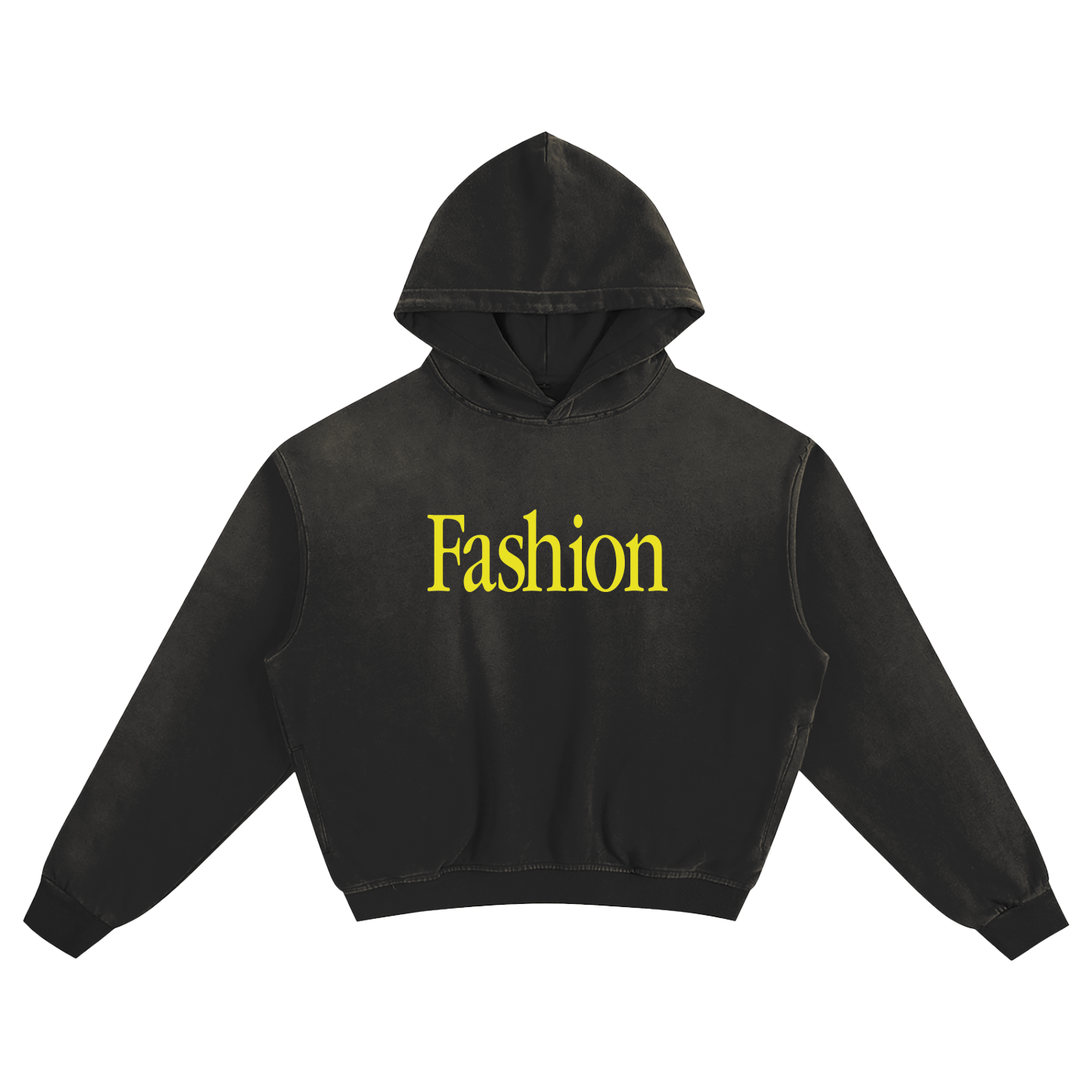 FASHION TOURIST (Black) Sunfade Boxy Hoodie