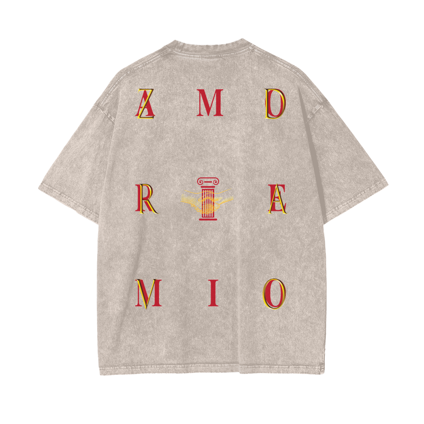 ZDRAVO AMORE MIO COVERBACK (IVORY) Oversize Snow Washed T-Shirt