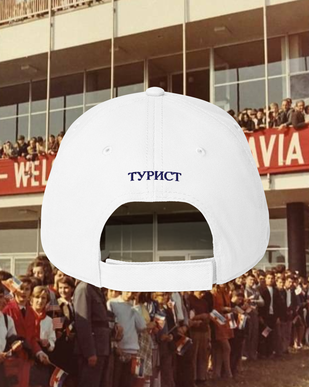 YSL YUGOSLAVIA TOURIST White Low-profile baseball cap