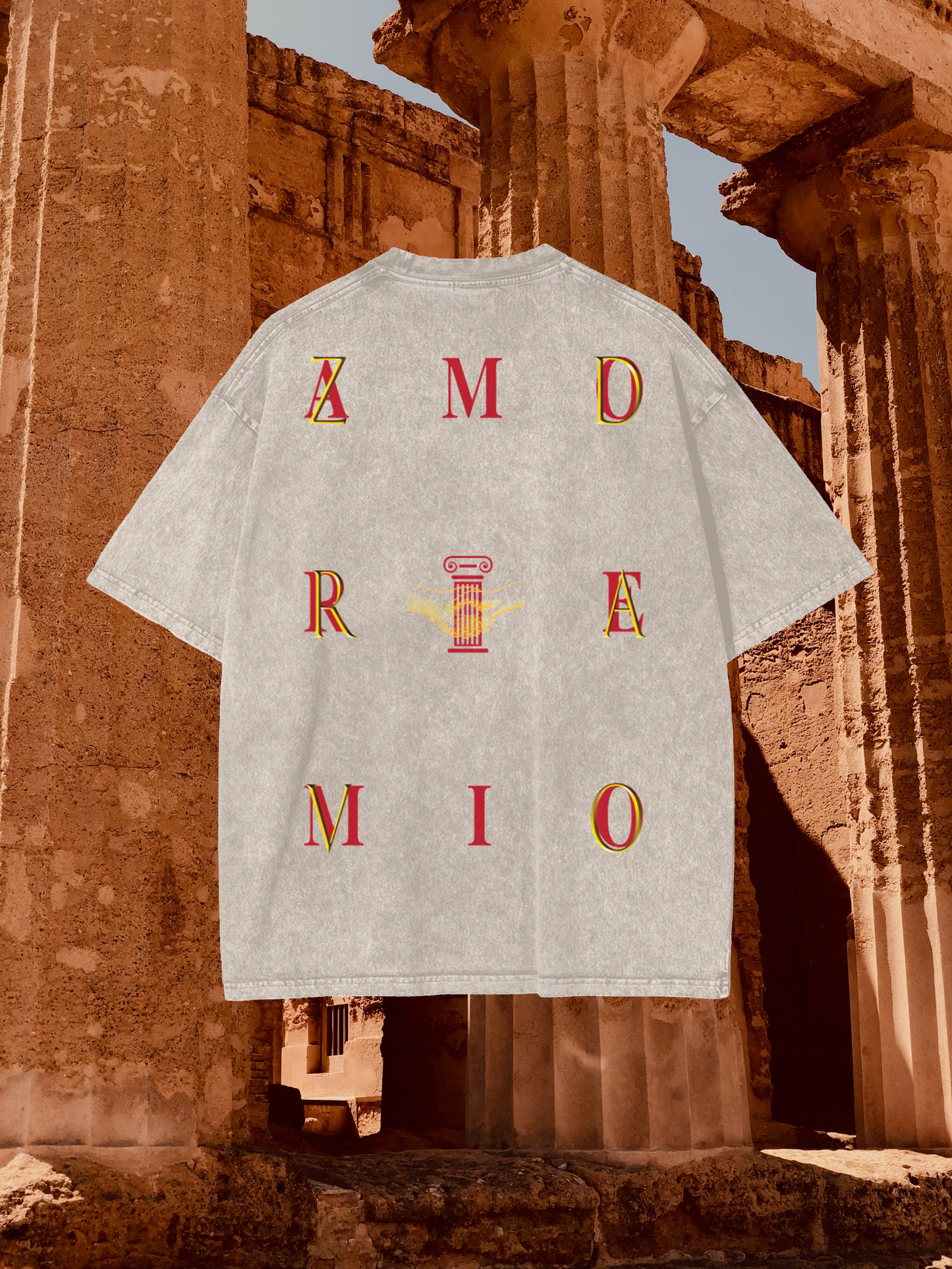 ZDRAVO AMORE MIO COVERBACK (IVORY) Oversize Snow Washed T-Shirt