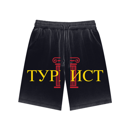 BIG TOURIST (BLACK) Reverse Dyed Sweatshorts