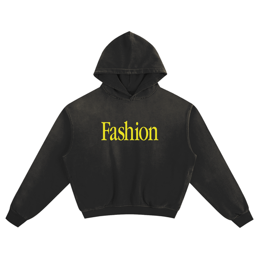 FASHION TOURIST (Black) Sunfade Boxy Hoodie