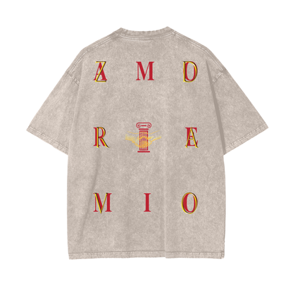 ZDRAVO AMORE MIO COVERBACK (IVORY) Oversize Snow Washed T-Shirt