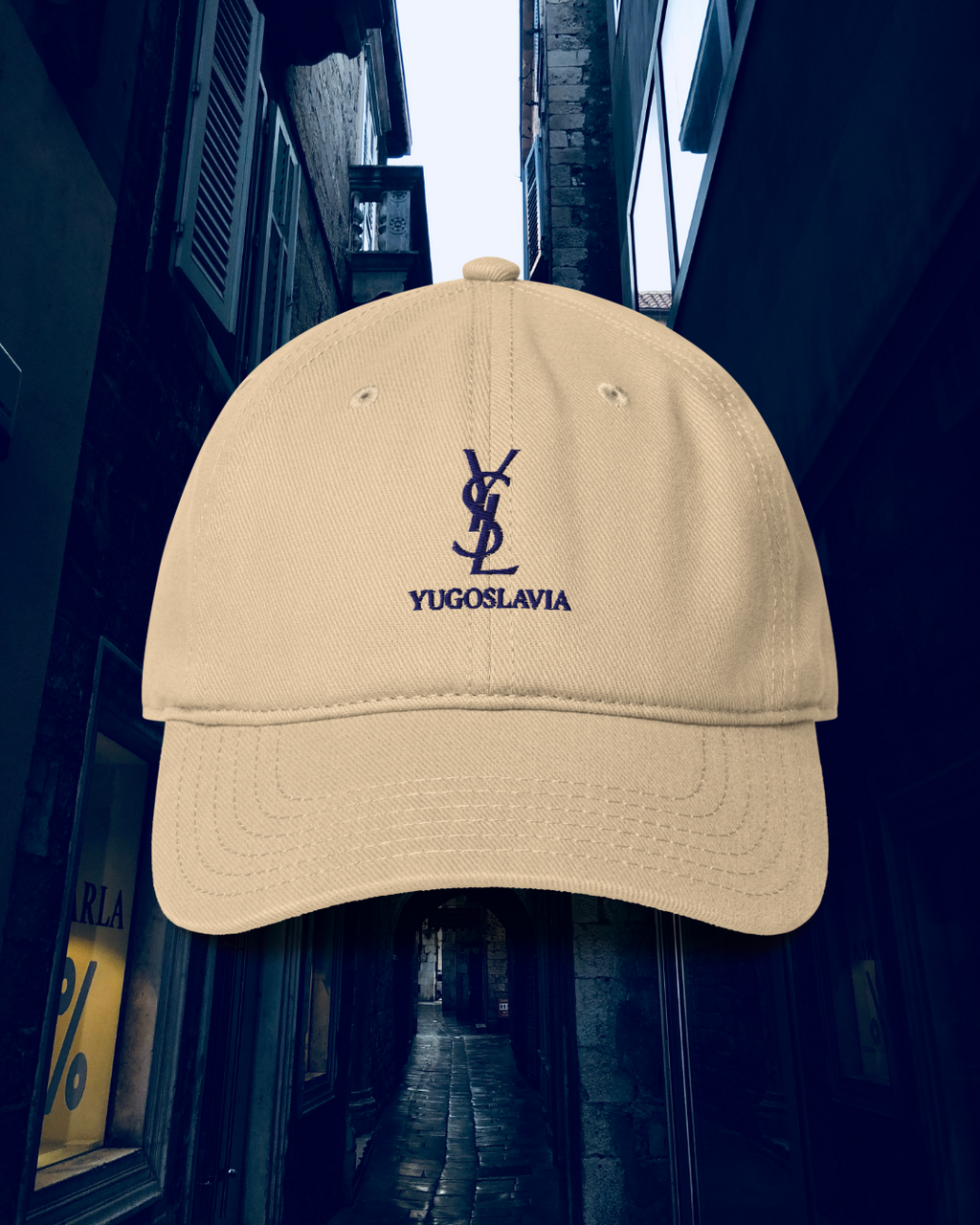 YSL YUGOSLAVIA TOURIST Khaki Low-Profile Baseball Cap