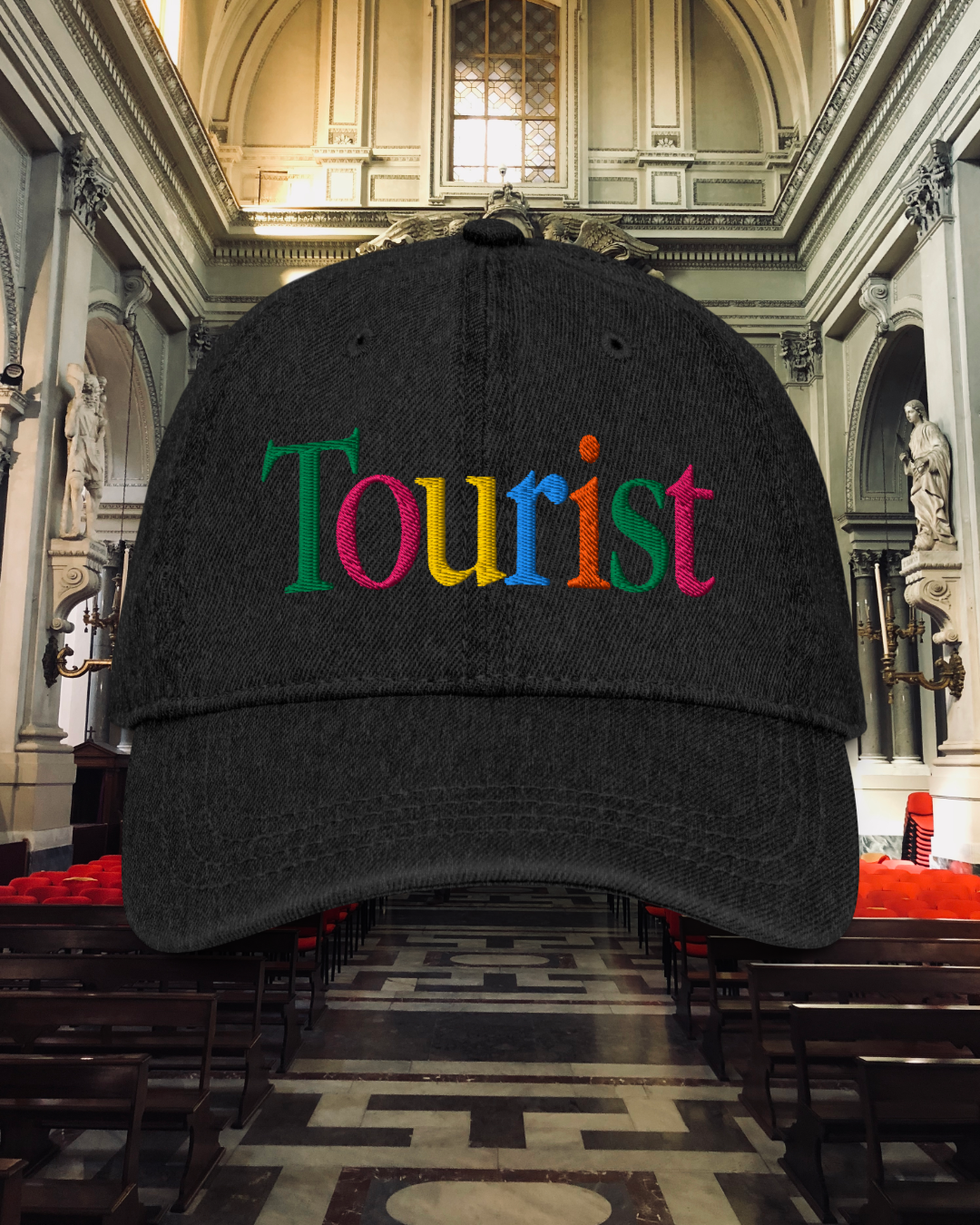 RAINBOW TOURIST (Black) Embroidered Denim Hat