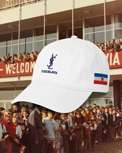 YSL YUGOSLAVIA TOURIST White Low-profile baseball cap