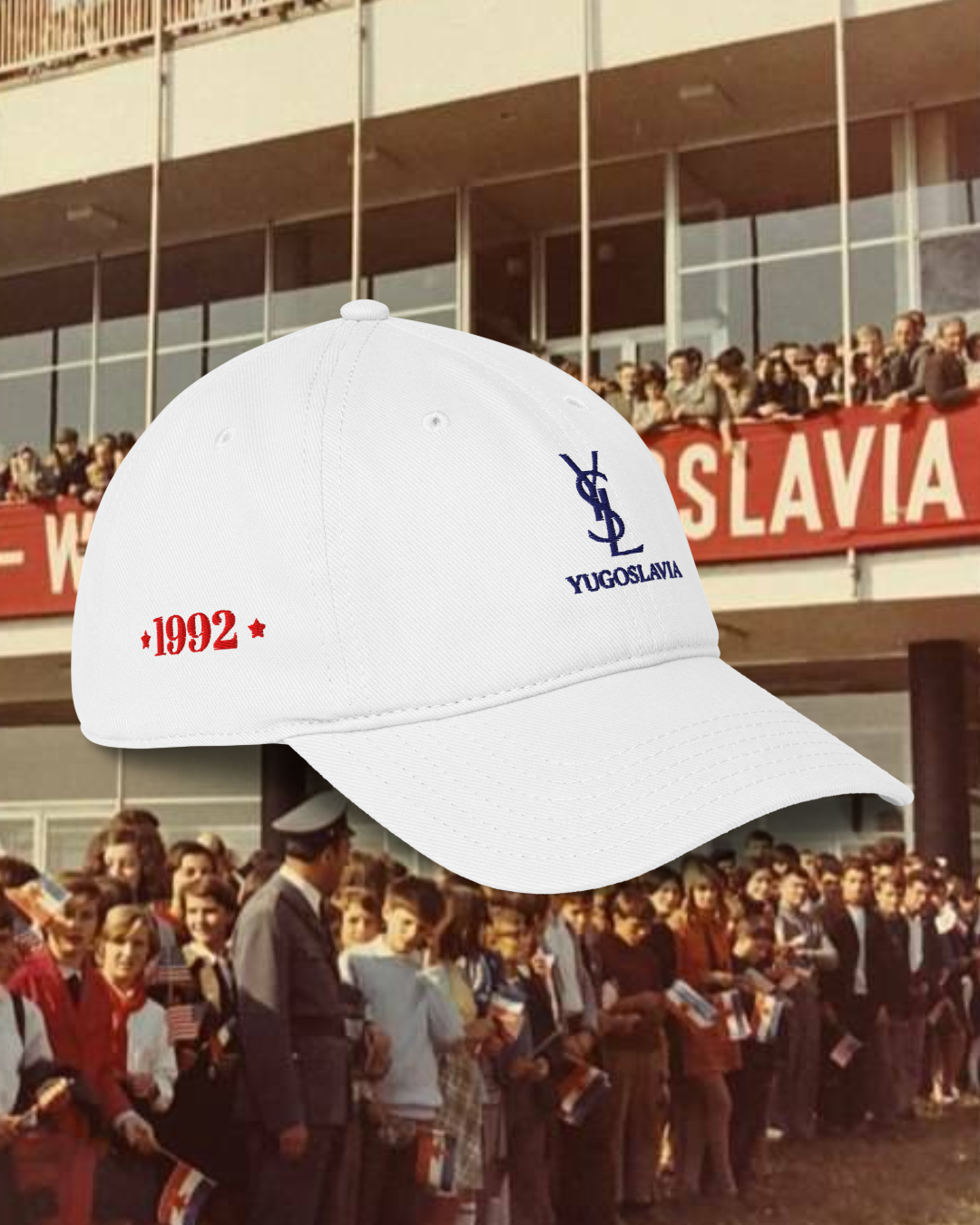 YSL YUGOSLAVIA TOURIST White Low-profile baseball cap