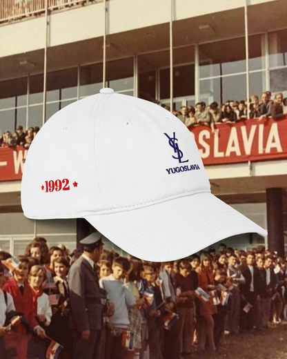 YSL YUGOSLAVIA TOURIST White Low-profile baseball cap