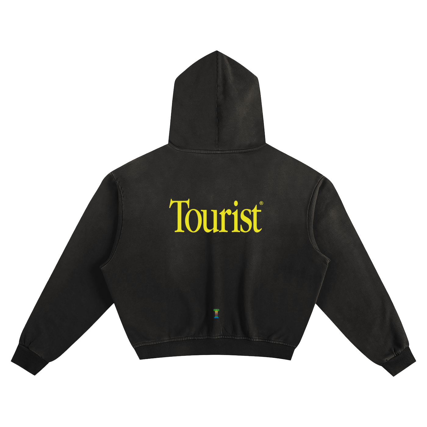 FASHION TOURIST (Black) Sunfade Boxy Hoodie